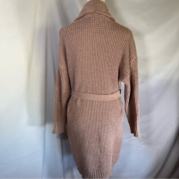 Jason Wu Long Shawl Collar Chenille Cardigan Sweater with Tie Pink‎ Blush Small - Picture 7 of 9